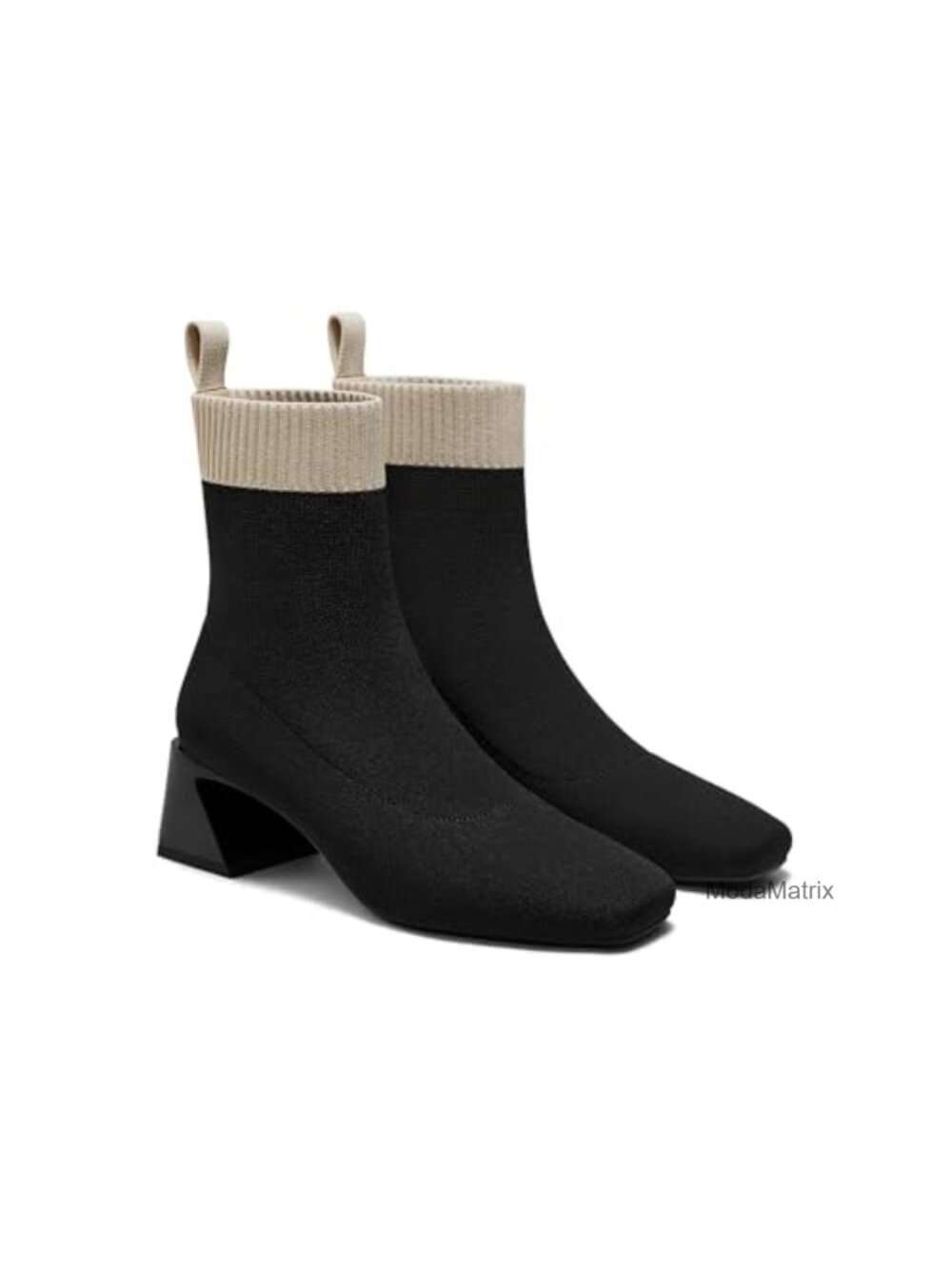 VIVAIA Regina Pro Women's Knit Ankle Booties Block Heel Square Toe Slip-On